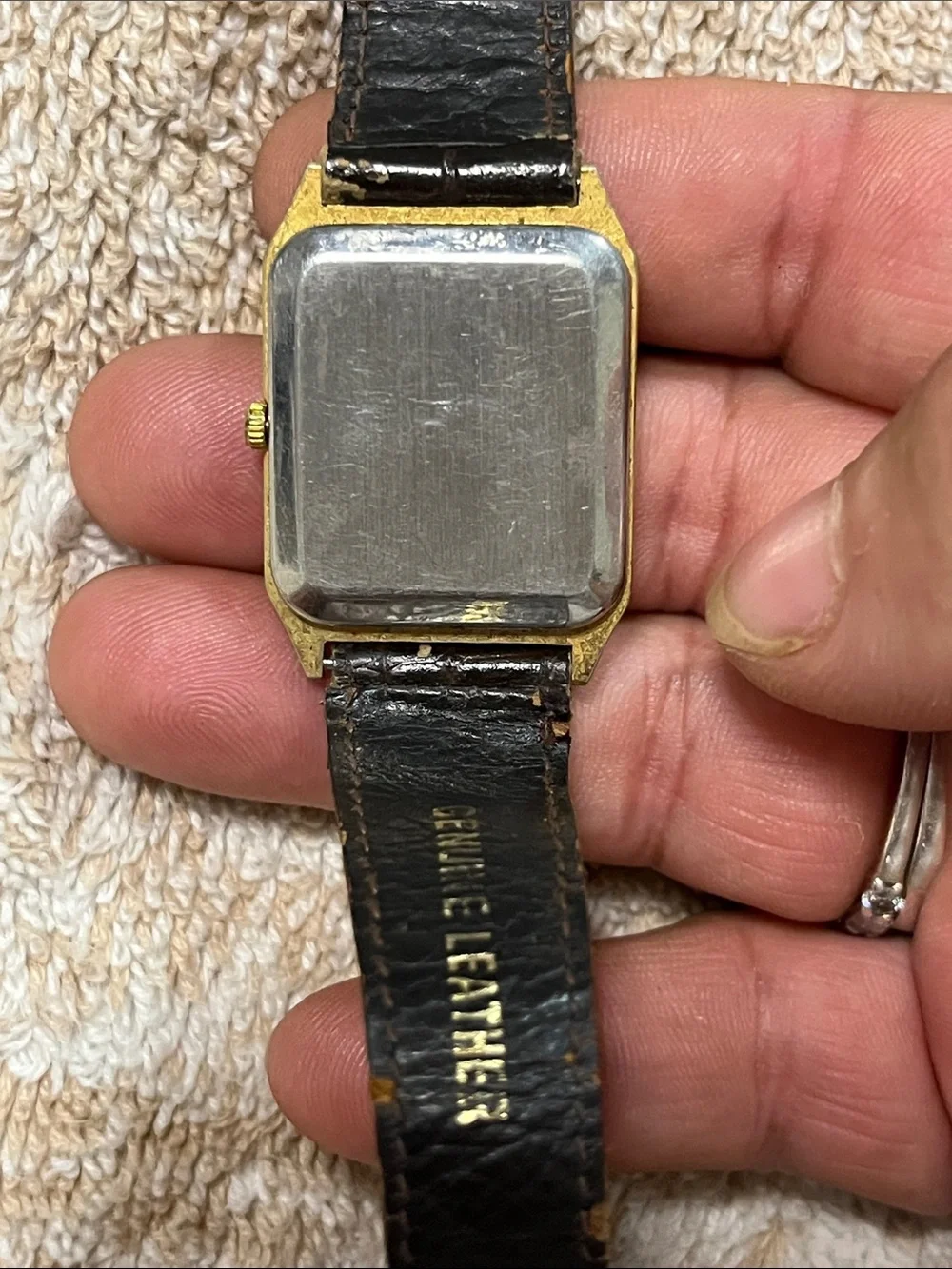 Gold-Tone Men's Quartz Watch with Brown Strap